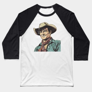 Comic Book Cowboy - Distressed Authentic Baseball T-Shirt